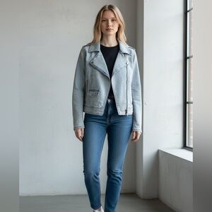 DKNY Jeans Women's Denim Biker Jacket